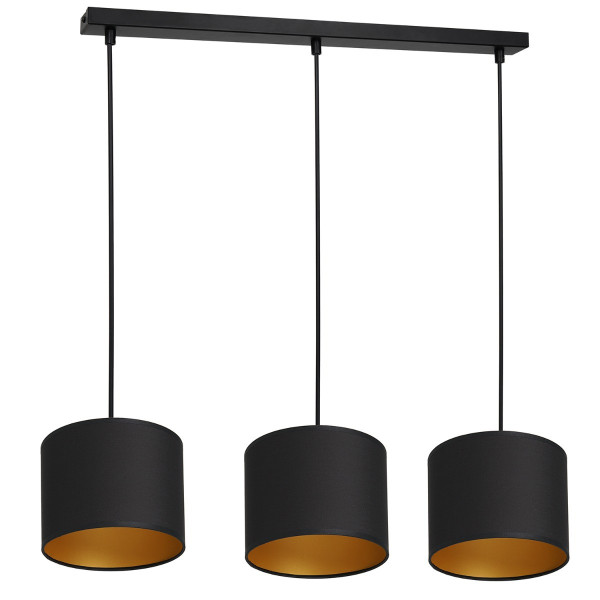 Lampa wisząca czarny matowa-złota Arden 3xE27x15W wym: 110x75x18 cm Luminex 846056