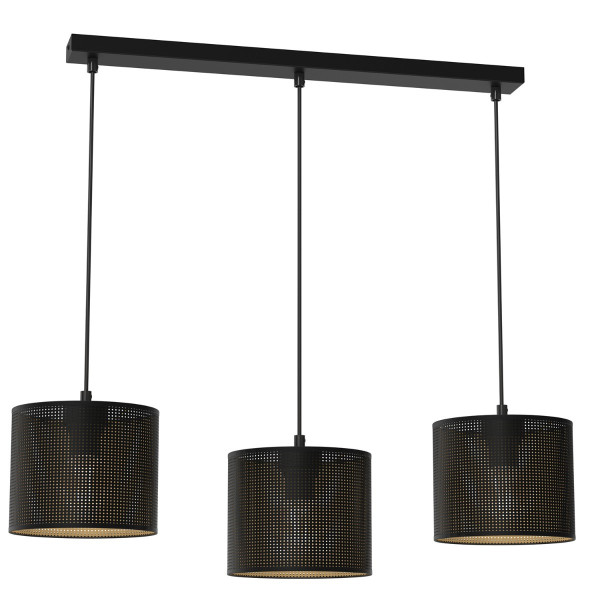Lampa wisząca czarny matowa-złota Loft shade 3xE27x15W Luminex 845624