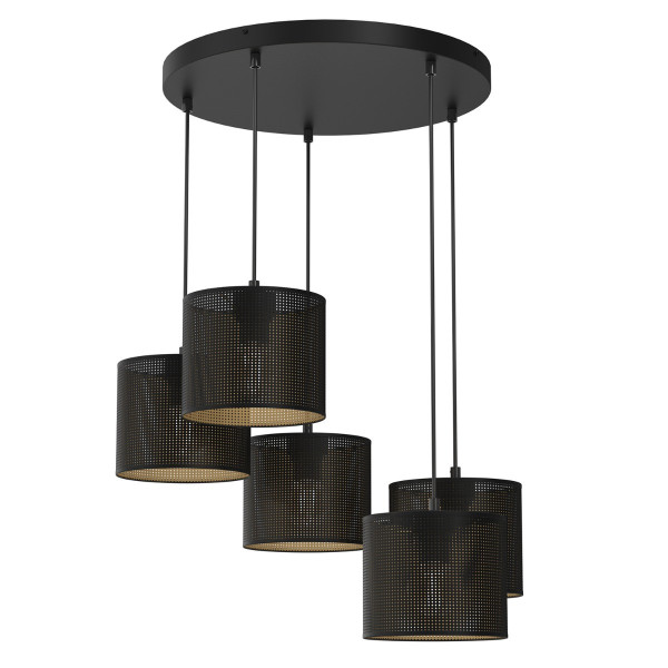 Lampa wisząca czarny matowa-złota Loft shade 5xE27x15W Luminex 845786