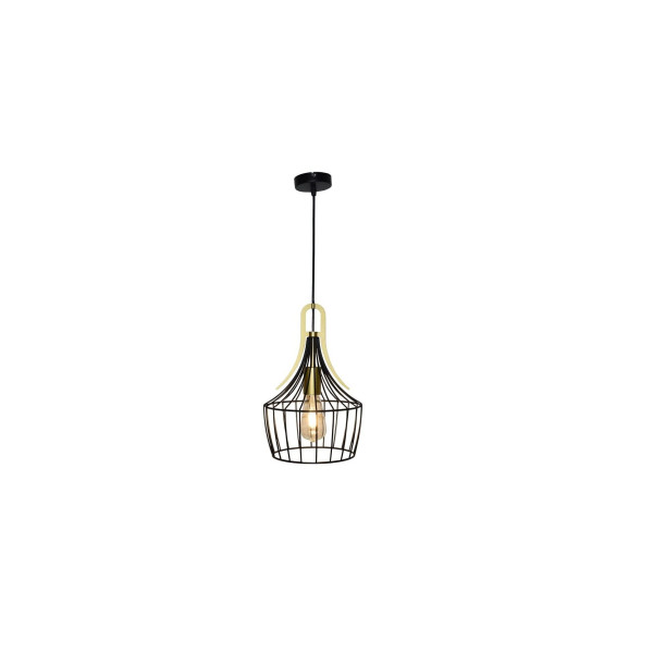 Lampa wisząca czarny matowa-złota Parov 1xE27x40W wym: 120x24x24 cm Rabalux 953223