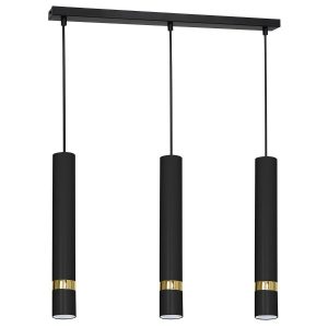Lampa wisząca czarny matowa-złota Reno 3xGU10x8W wym: 110x60x6 cm Luminex 846290