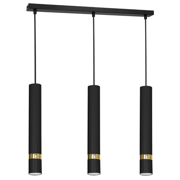 Lampa wisząca czarny matowa-złota Reno 3xGU10x8W wym: 110x60x6 cm Luminex 846290
