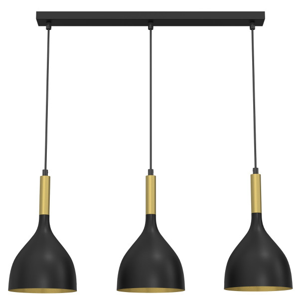 Lampa wisząca czarny matowa-złoty mat Noak 3xE27x15W Luminex 845812