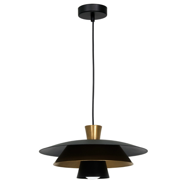 Lampa wisząca czarny matowa-złoty mat Plato 1xE27x15W Luminex 846333