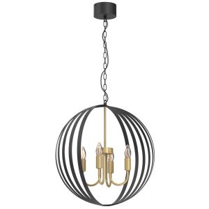 Lampa wisząca czarny matowa-złoty mat Sparkle 4xE14x15W Luminex 845827 Lampa wisząca czarny matowa-złoty mat Sparkle 4xE14x15W Luminex 845827