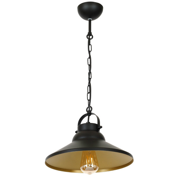 Lampa wisząca czarny matowa-złoty matowy Iron 1xE27x15W Luminex 847531