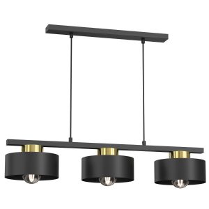 Lampa wisząca czarny matowa-złoty połysk Marti 3xE27x15W Luminex 847515 Lampa wisząca czarny matowa-złoty połysk Marti 3xE27x15W Luminex 847515