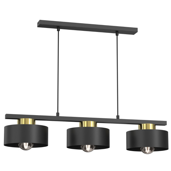 Lampa wisząca czarny matowa-złoty połysk Marti 3xE27x15W Luminex 847515