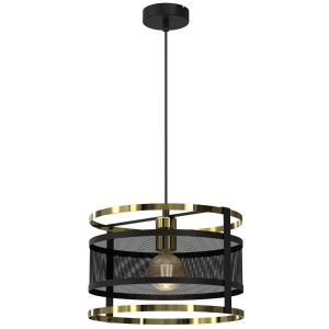 Lampa wisząca czarny matowa-złoty połysk Rim 1xE27x15W Luminex 847342 Lampa wisząca czarny matowa-złoty połysk Rim 1xE27x15W Luminex 847342