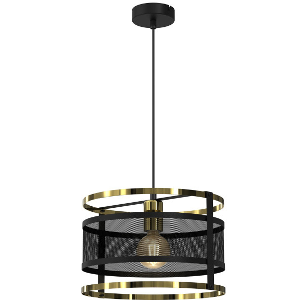 Lampa wisząca czarny matowa-złoty połysk Rim 1xE27x15W Luminex 847342