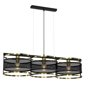 Lampa wisząca czarny matowa-złoty połysk Rim 3xE27x15W Luminex 847347 Lampa wisząca czarny matowa-złoty połysk Rim 3xE27x15W Luminex 847347
