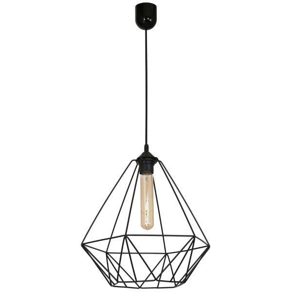 Lampa wisząca czarny matowy Basket NEW 1xE27x15W wym: 90x35x35 cm Luminex 847532