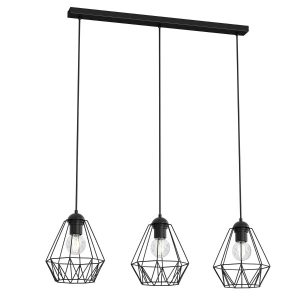 Lampa wisząca czarny matowy Bergen 3xE27x15W wym: 110x74x19 cm Luminex 846527 Lampa wisząca czarny matowy Bergen 3xE27x15W wym: 110x74x19 cm Luminex 846527