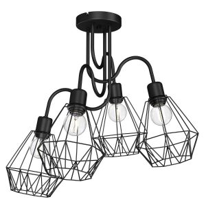 Lampa wisząca czarny matowy Bergen 4xE27x15W wym: 50x60x60 cm Luminex 846317 Lampa wisząca czarny matowy Bergen 4xE27x15W wym: 50x60x60 cm Luminex 846317