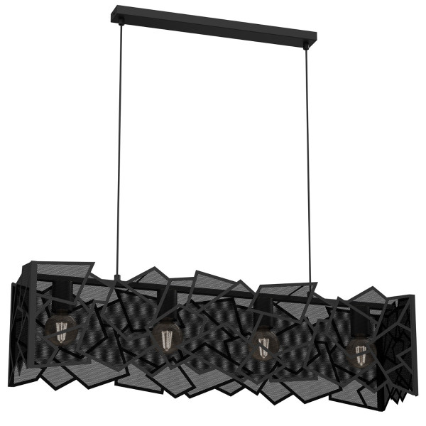 Lampa wisząca czarny matowy Camo 4xE27x15W wym: 110x90x20,5 cm Luminex 847506
