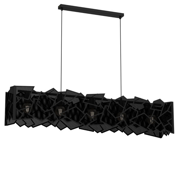 Lampa wisząca czarny matowy Camo 5xE27x15W wym: 110x12x20,5 cm Luminex 847445