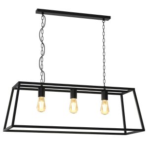 Lampa wisząca czarny matowy Frame 3xE27x15W wym: 85x100x36 cm Luminex 847431 Lampa wisząca czarny matowy Frame 3xE27x15W wym: 85x100x36 cm Luminex 847431