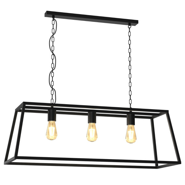 Lampa wisząca czarny matowy Frame 3xE27x15W wym: 85x100x36 cm Luminex 847431