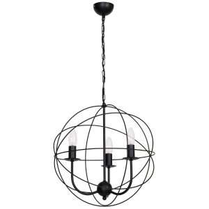 Lampa wisząca czarny matowy Globe 3xE14x15W wym: 95x40x40 cm Luminex 846444 Lampa wisząca czarny matowy Globe 3xE14x15W wym: 95x40x40 cm Luminex 846444