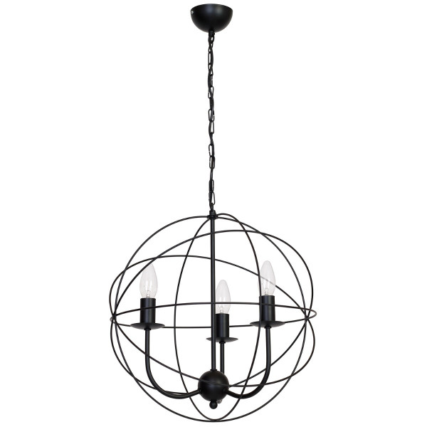Lampa wisząca czarny matowy Globe 3xE14x15W wym: 95x40x40 cm Luminex 846444