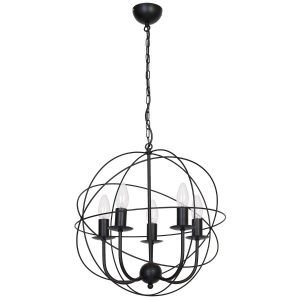 Lampa wisząca czarny matowy Globe 5xE14x15W wym: 95x40x40 cm Luminex 846397 Lampa wisząca czarny matowy Globe 5xE14x15W wym: 95x40x40 cm Luminex 846397