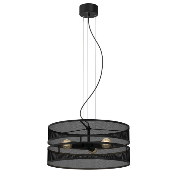 Lampa wisząca czarny matowy Glum 3xE27x15W wym: 120x55x55 cm Luminex 847298