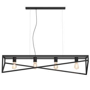 Lampa wisząca czarny matowy Gote 4xE27x15W wym: 125x100x25 cm Luminex 847500 Lampa wisząca czarny matowy Gote 4xE27x15W wym: 125x100x25 cm Luminex 847500