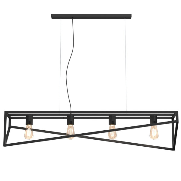 Lampa wisząca czarny matowy Gote 4xE27x15W wym: 125x100x25 cm Luminex 847500