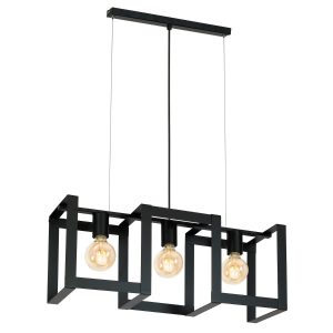 Lampa wisząca czarny matowy Kartel 3xE27x15W wym: 120x66x18 cm Luminex 846266 Lampa wisząca czarny matowy Kartel 3xE27x15W wym: 120x66x18 cm Luminex 846266