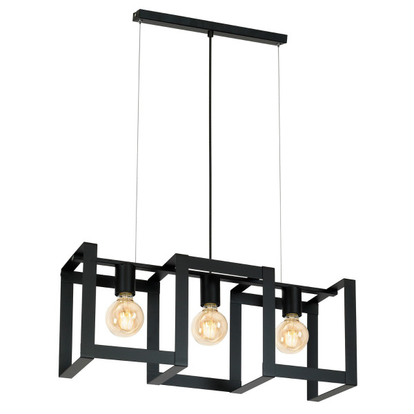 Lampa wisząca czarny matowy Kartel 3xE27x15W wym: 120x66x18 cm Luminex 846266