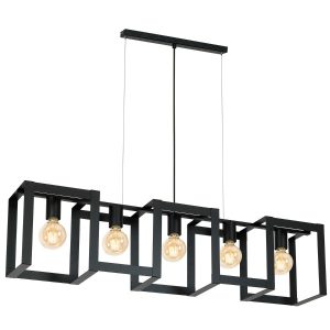 Lampa wisząca czarny matowy Kartel 5xE27x15W wym: 120x108x18 cm Luminex 846014 Lampa wisząca czarny matowy Kartel 5xE27x15W wym: 120x108x18 cm Luminex 846014