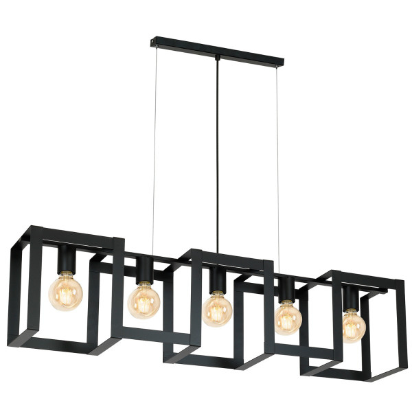Lampa wisząca czarny matowy Kartel 5xE27x15W wym: 120x108x18 cm Luminex 846014
