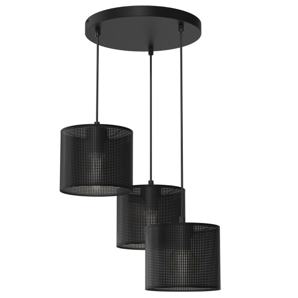 Lampa wisząca czarny matowy Loft shade 3xE27x15W wym: 110x45x45 cm Luminex 845730