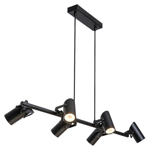 Lampa wisząca czarny matowy MAXIMILIAN 6xGU10x25W wym: 150x87x20 cm Rabalux 845805
