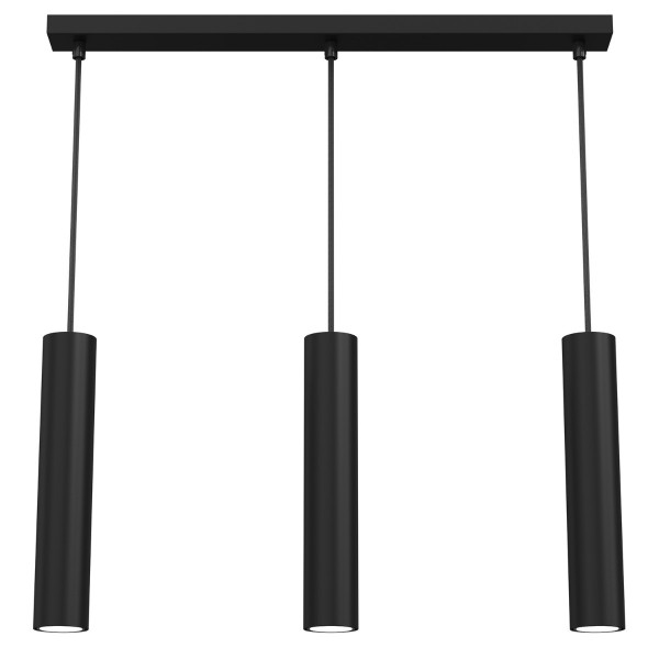 Lampa wisząca czarny matowy Raito 3xGU10x8W wym: 110x60x6 cm Luminex 845654