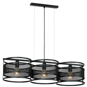 Lampa wisząca czarny matowy Rim 3xE27x15W wym: 120x92x30 cm Luminex 847345