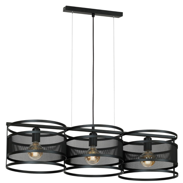 Lampa wisząca czarny matowy Rim 3xE27x15W wym: 120x92x30 cm Luminex 847345