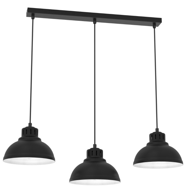 Lampa wisząca czarny matowy Sven 3xE27x15W wym: 110x75x21 cm Luminex 846402