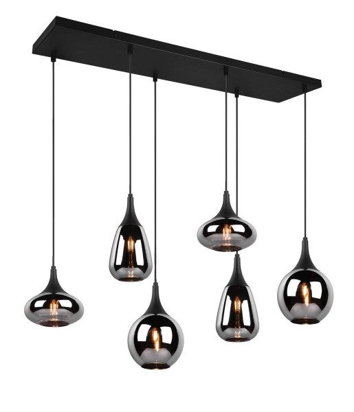 Lampa wisząca czarny metalizowany LUMINA 6xE14x40W Trio 850829