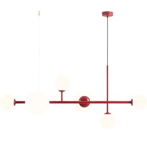 Lampa wisząca czerwono-biała Dione 6xE14x15W wym: 110x130x62 cm Aldex 852754 Lampa wisząca czerwono-biała Dione 6xE14x15W wym: 110x130x62 cm Aldex 852754