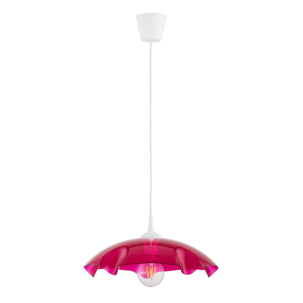 Lampa wisząca czerwono-biała LILIA 1xE27x15W wym: 85x39x39 cm Alfa 841861
