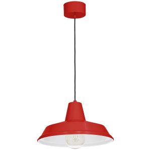 Lampa wisząca czerwony matowa-biała Class 1xE27x15W Luminex 847528 Lampa wisząca czerwony matowa-biała Class 1xE27x15W Luminex 847528