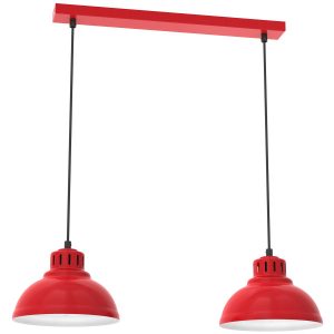 Lampa wisząca czerwony matowa-biała-czarna Sven 2xE27x15W Luminex 845235