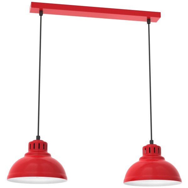 Lampa wisząca czerwony matowa-biała-czarna Sven 2xE27x15W Luminex 845235