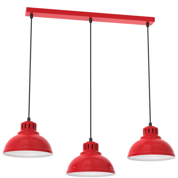 Lampa wisząca czerwony matowa-biała-czarna Sven 3xE27x15W Luminex 846299