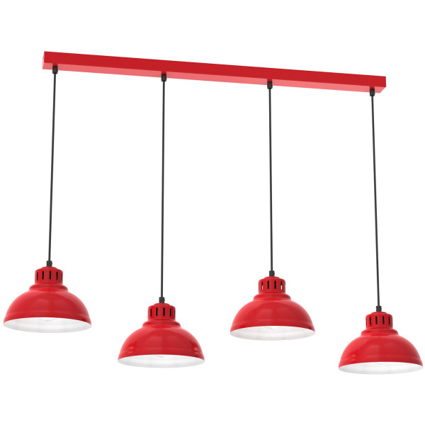 Lampa wisząca czerwony matowa-biała-czarna Sven 4xE27x15W Luminex 846258