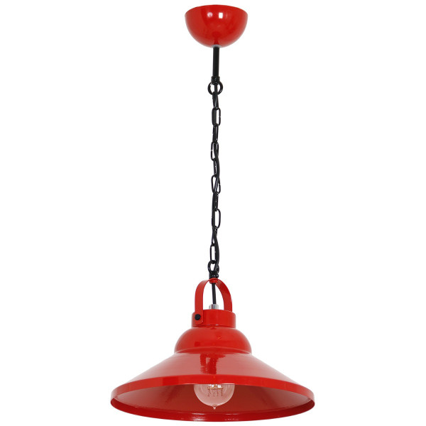 Lampa wisząca czerwony matowa-czarna Iron 1xE27x15W Luminex 847483