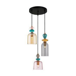 Lampa wisząca czrno-złota NAMOS 3xE27x40W Italux 854722 Lampa wisząca czrno-złota NAMOS 3xE27x40W Italux 854722