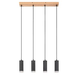 Lampa wisząca dąb-czarna Toras 4xGU10x15W wym: 150x60x6 cm Rabalux 959152 Lampa wisząca dąb-czarna Toras 4xGU10x15W wym: 150x60x6 cm Rabalux 959152