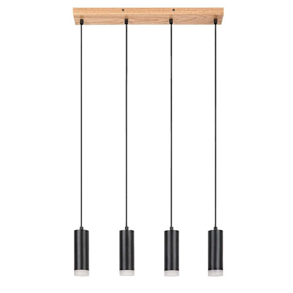 Lampa wisząca dąb-czarna Toras 4xGU10x15W wym: 150x60x6 cm Rabalux 959152